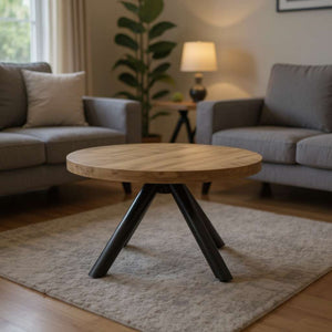 Coffee Table Ø70 - Solid Mango Wood by Elionora