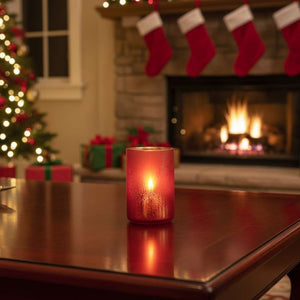 Danique Hurricane Light Red Christmas Vase / Candle Holder