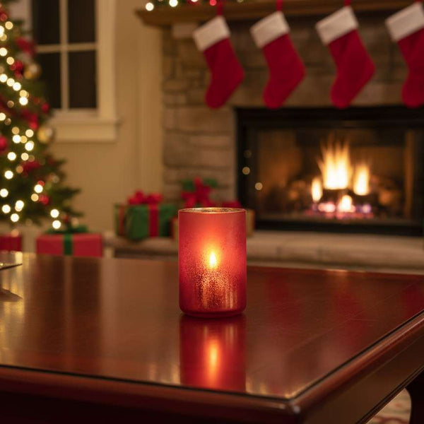 Danique Hurricane Light Red Christmas Vase / Candle Holder