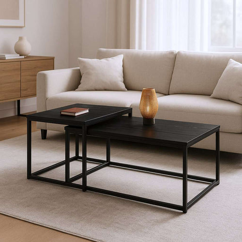 KENO Side Table Set of 2 Marble by Stella Trading