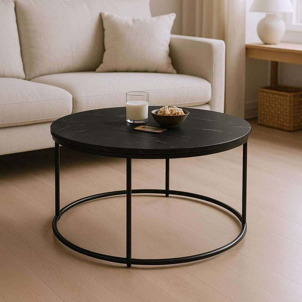 Round Marble Coffee Table by Stella (Balck or White)