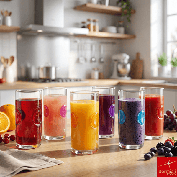 Bormioli Rocco Giove Glass with Colorful Circles - Set of 6
