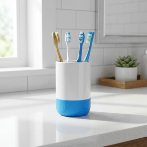 Spirella MOJI Bathroom Tumbler – Blue Plastic & Silicone Cup