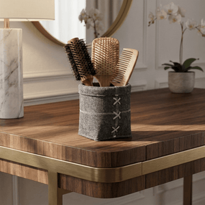Wenko Felt bath basket Mara S, anthracite