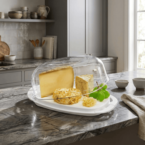 Rotho  Switzerland Cheese Container with Clear Plastic Hood
