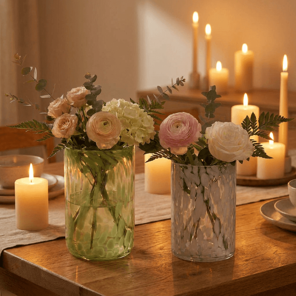 Mica Handmade Vase in Green or White