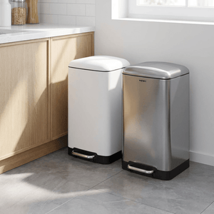 WENKO 30L Soft-Close Pedal Bin – in Silver or White