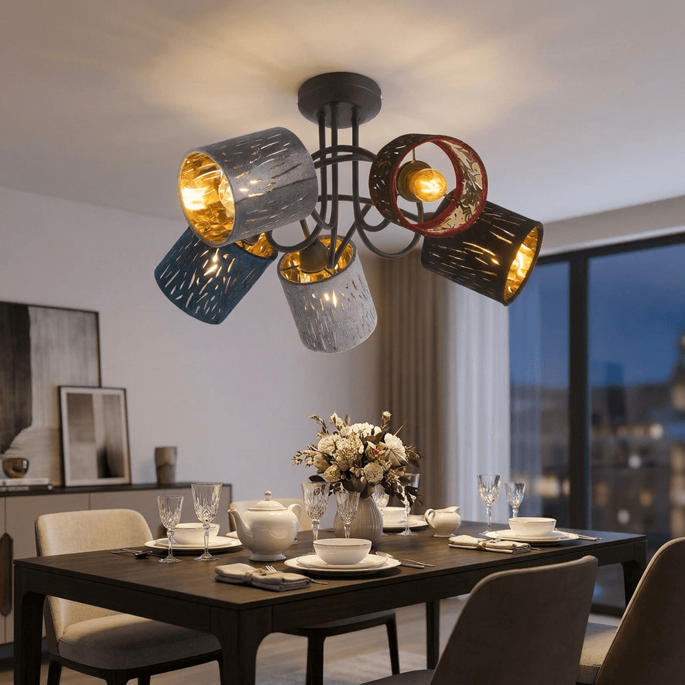 Globo Ticon Black Ceiling Light – 5 Light Sources