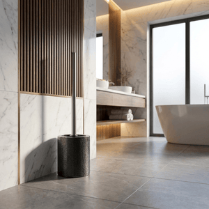 Wenko Ceramic toilet brush set Nuria silver/anthracite