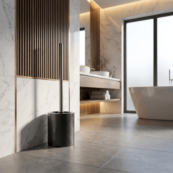 Wenko Ceramic toilet brush set Nuria silver/anthracite