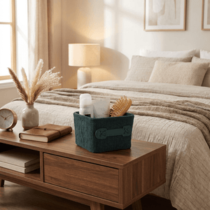 Wenko Anela mini square bath basket, dark green