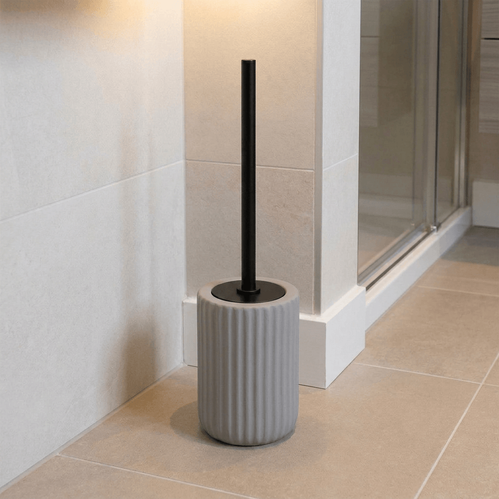 Wenko Belluno ceramic toilet set, grey