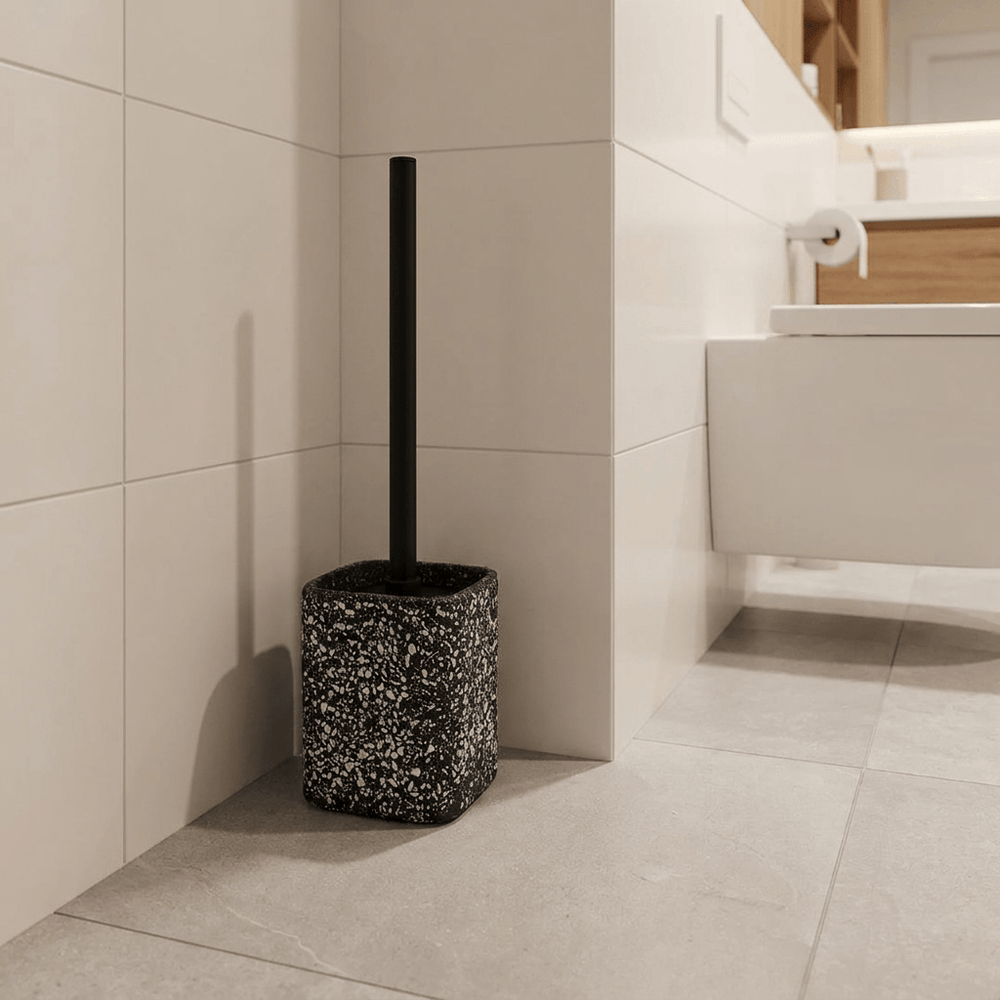 Wenko Terrazzo toilet brush set, black
