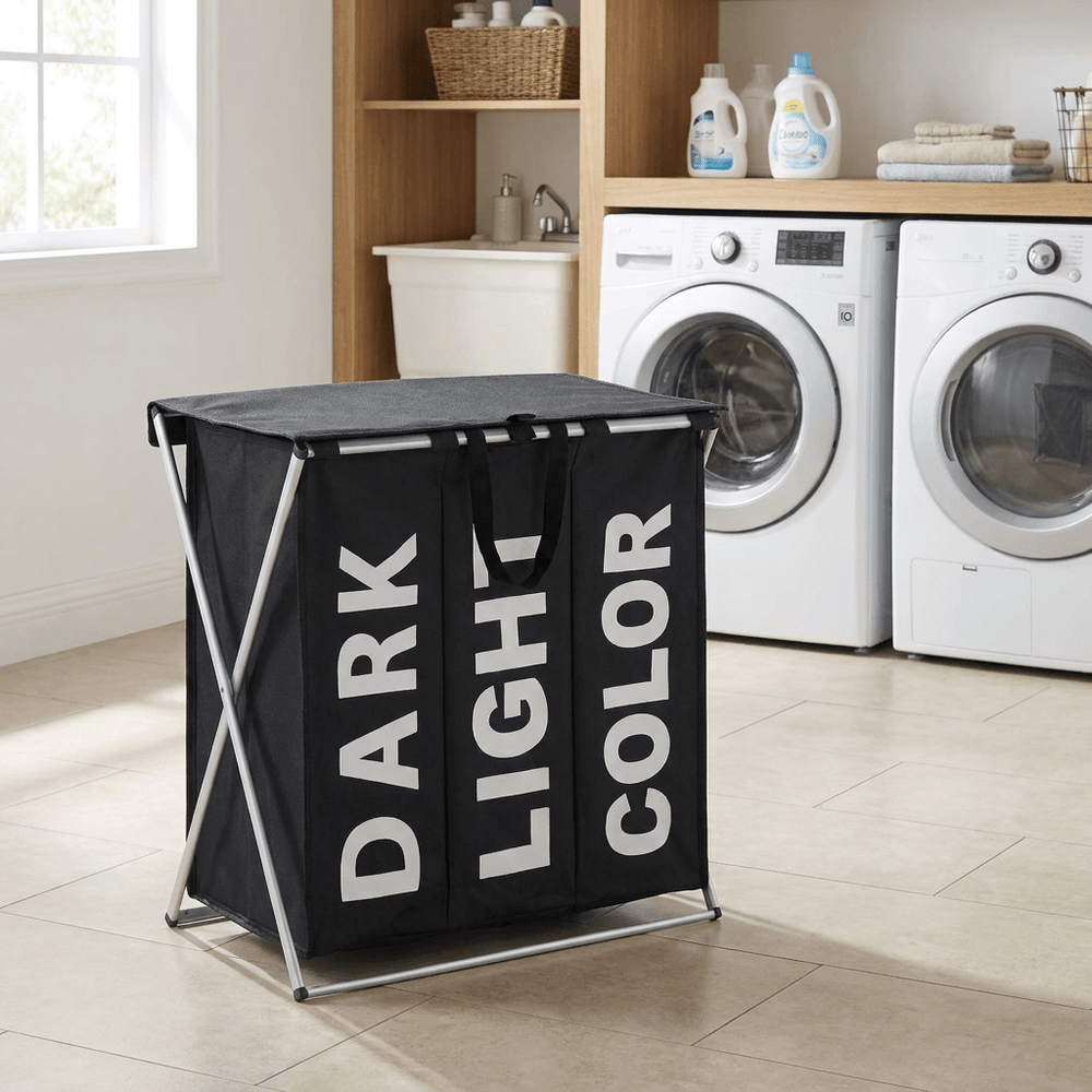 Wenko Laundry Basket Trio Top Black -118 L