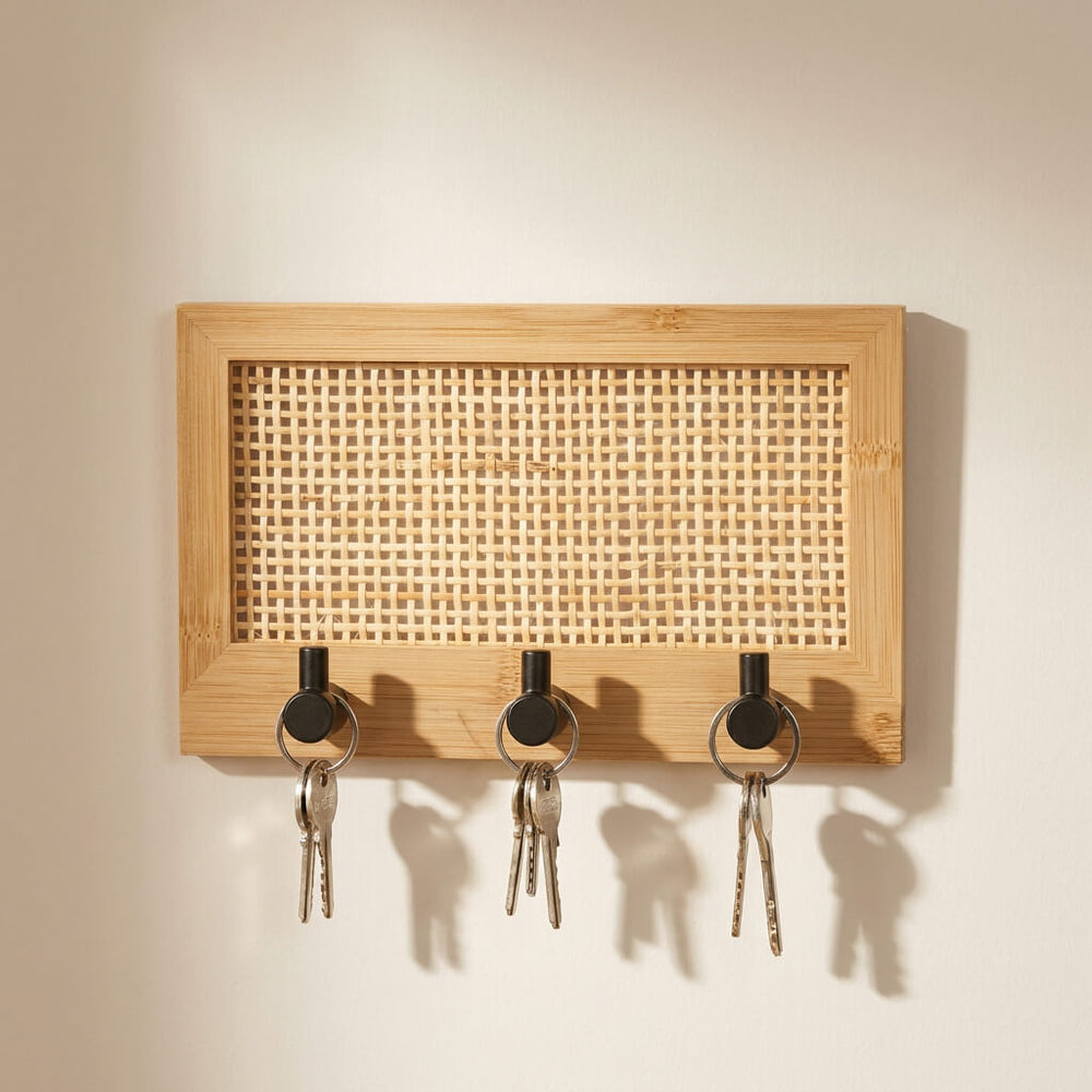 Wenko Hook rack Allegre made of bamboo and rattan