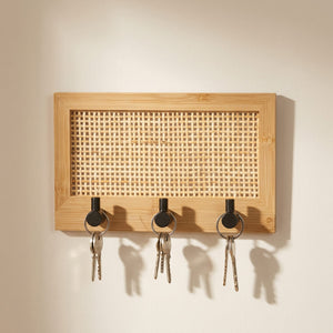 Wenko Hook rack Allegre made of bamboo and rattan