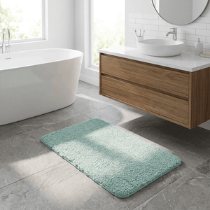 Wenko Turquoise Fluffy Microfiber Bath Mat