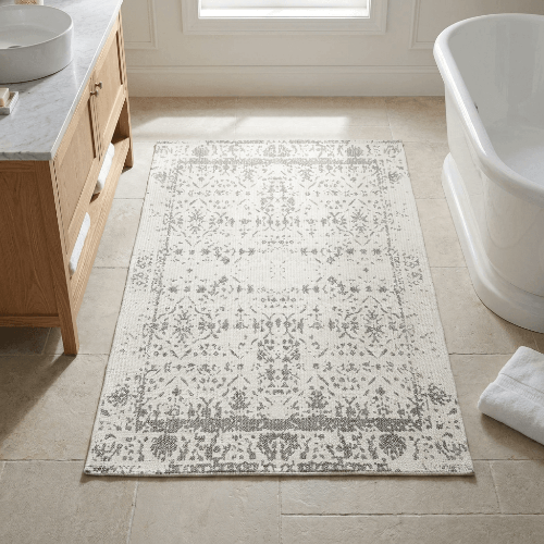 Wenko Ururi Recycled Cotton Bath Mat in Subtle Grey
