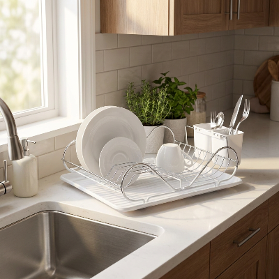 Wenko Dish drainer Clean with cutlery basket