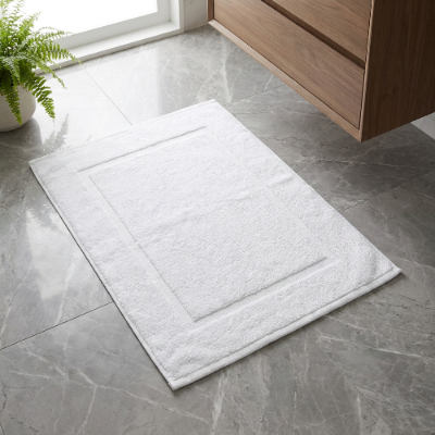 Wenko ALLSTAR Terry Cloth Bath Mat Zen White