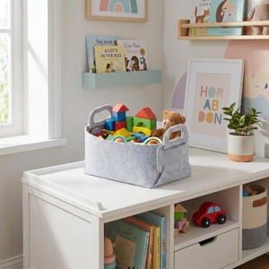 Wenko Felt basket Mod. Nina S light grey, set of 2