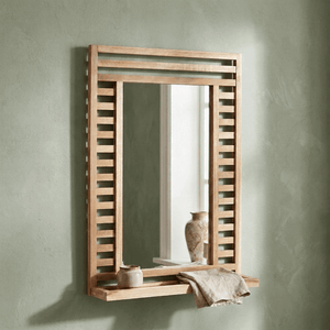 Wenko Acina Modern Bamboo Rectangular Mirror