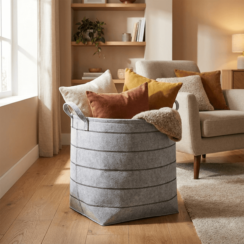 Wenko Nella Grey XL Round Multi-Purpose Organizer with Handles