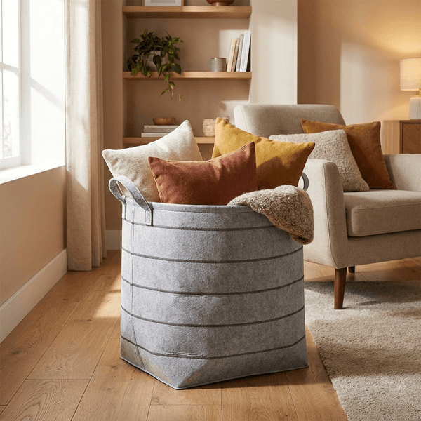 Wenko Nella Grey XL Round Multi-Purpose Organizer with Handles