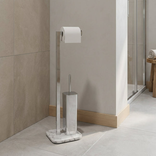Wenko Marble stand-alone toilet set Onyx