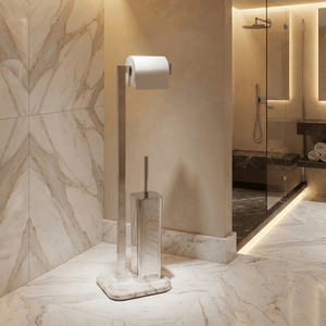 Wenko Marble stand-alone toilet set Onyx