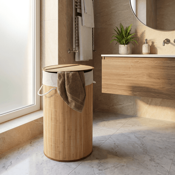 Wenko Laundry chest Mod. Bamboo Natural Laundry basket, 55 L