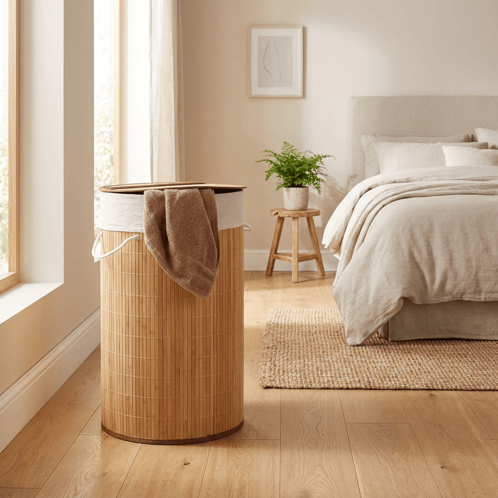 Wenko Laundry chest Mod. Bamboo Natural Laundry basket, 55 L