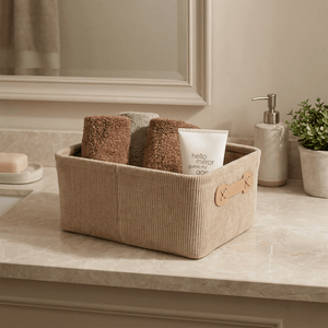 Wenko Anela bathroom basket, beige
