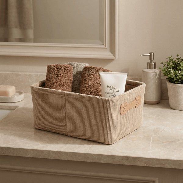 Wenko Anela bathroom basket, beige