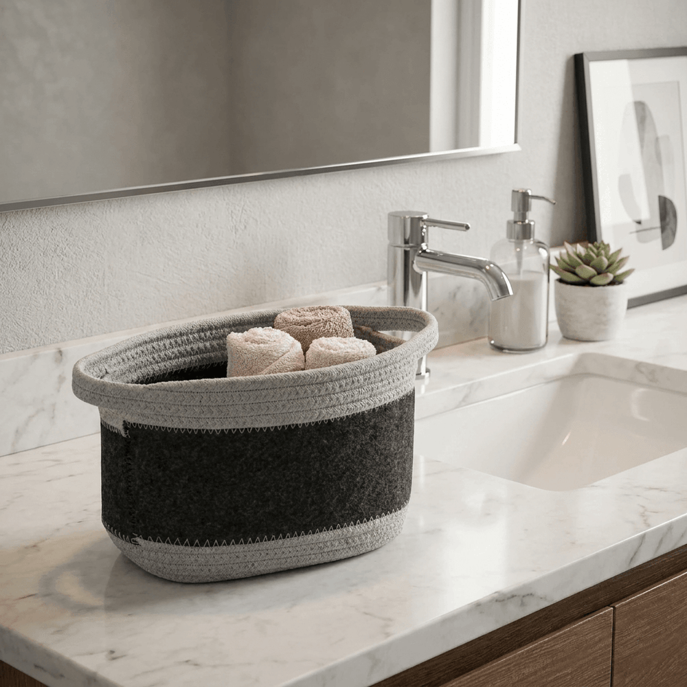 Wenko Felt basket Bea dark grey M