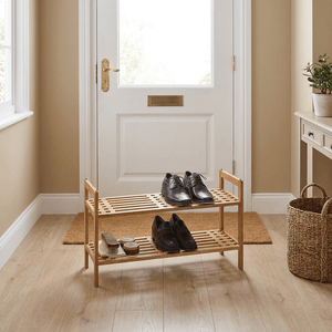 Wenko Shelving system Norway with 2 shelves solid walnut wood