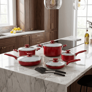 Betty Crocker 12-Piece Ceramic Cookware Set with Lids