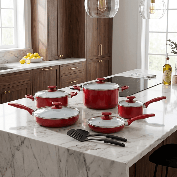 Betty Crocker 12-Piece Ceramic Cookware Set with Lids