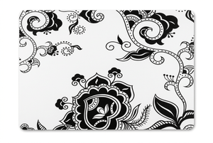Elegant Black & White Floral Placemat