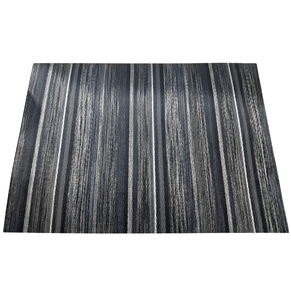 Black and Gray Striped Woven Placemat