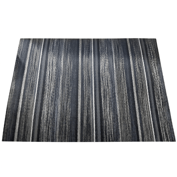 Black and Gray Striped Woven Placemat