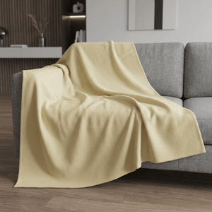 Vega Cream Fleece Throw Blanket