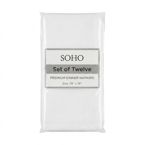 Soho Set of 12 White Fabric Napkins