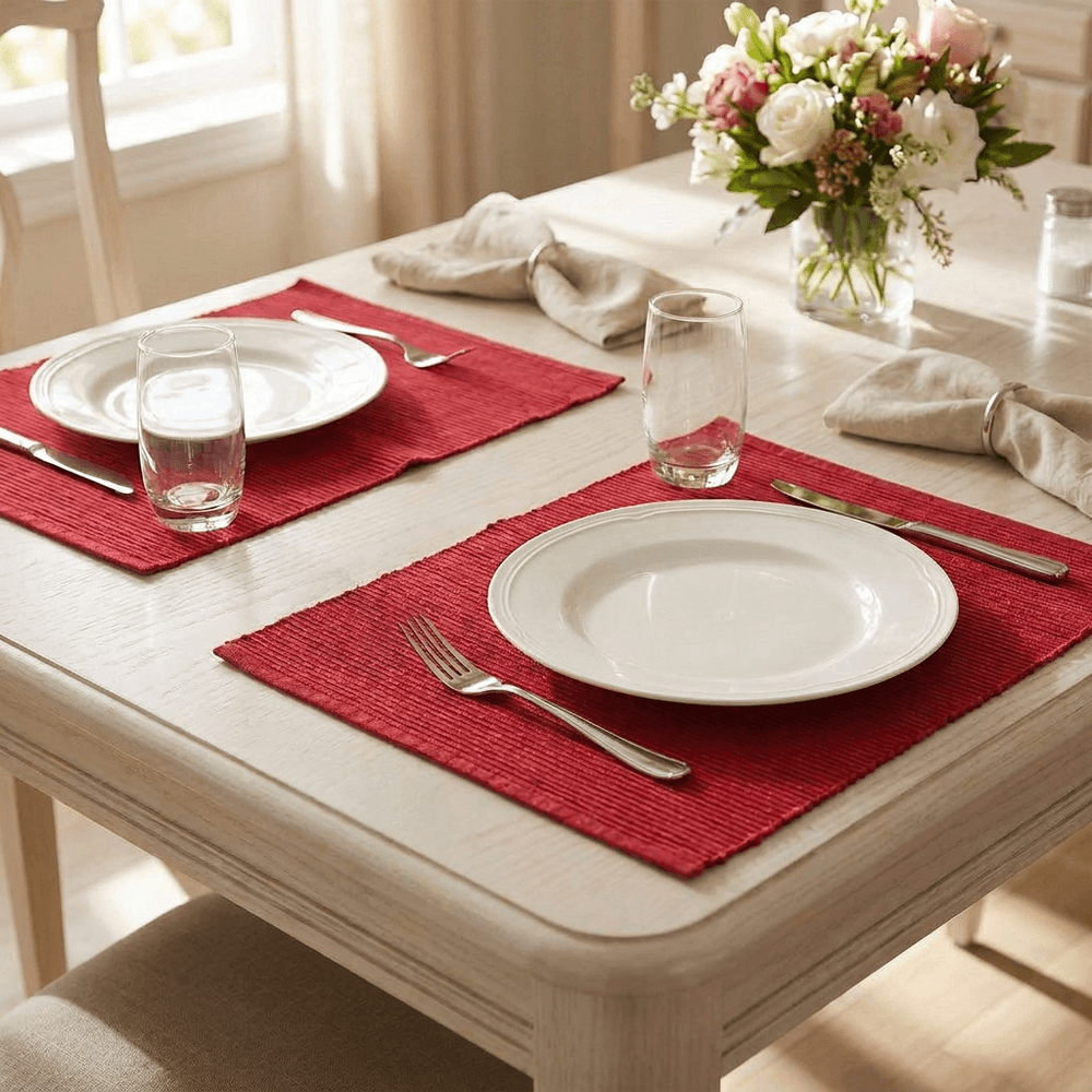 Bamboo Red Table Placement