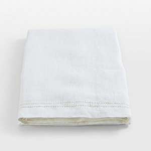 Elite Hemstitch White Tablecloth Dining Table Linen