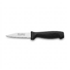 Amefa Set of 6 Serrated Paring Knives with Ergonomic Black Handles