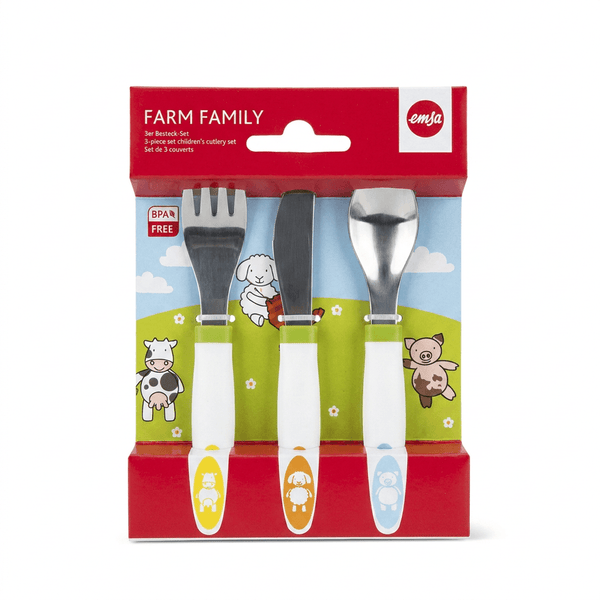 Emsa Farm Family 3-Piece Kids Cutlery Set