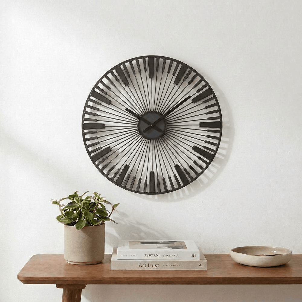 Koziol PIANO Wall Clock 45cm – 3D Sunburst Design
