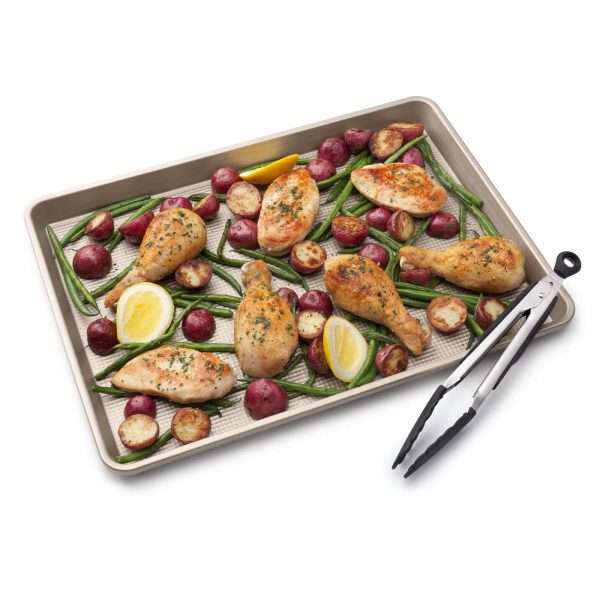 12" LOCKING TONGS WITH SILICONE HEADS by OXO