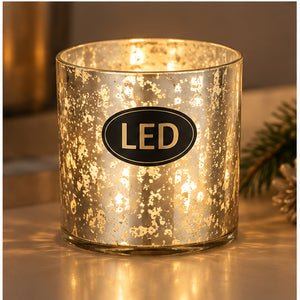 Traditional LED Glass Lantern with Real Wax Candle – Gold & Silver